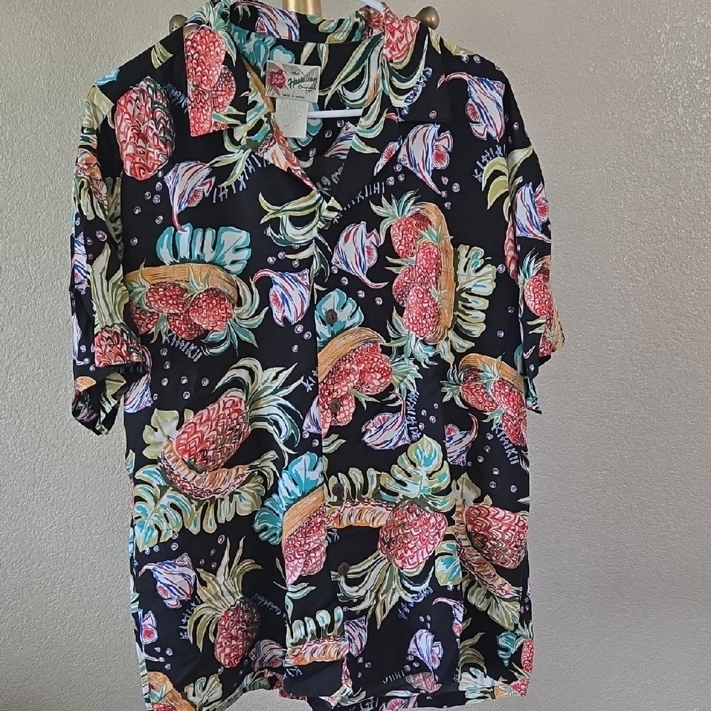 Vibrant Pineapple Print Casual Shirt